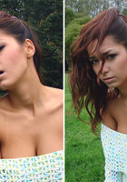 Юная скромница показывает свою идеальную грудь 5 фото