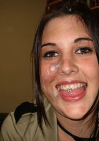 Частная подборка девушек со спермой на лиц 8 фото